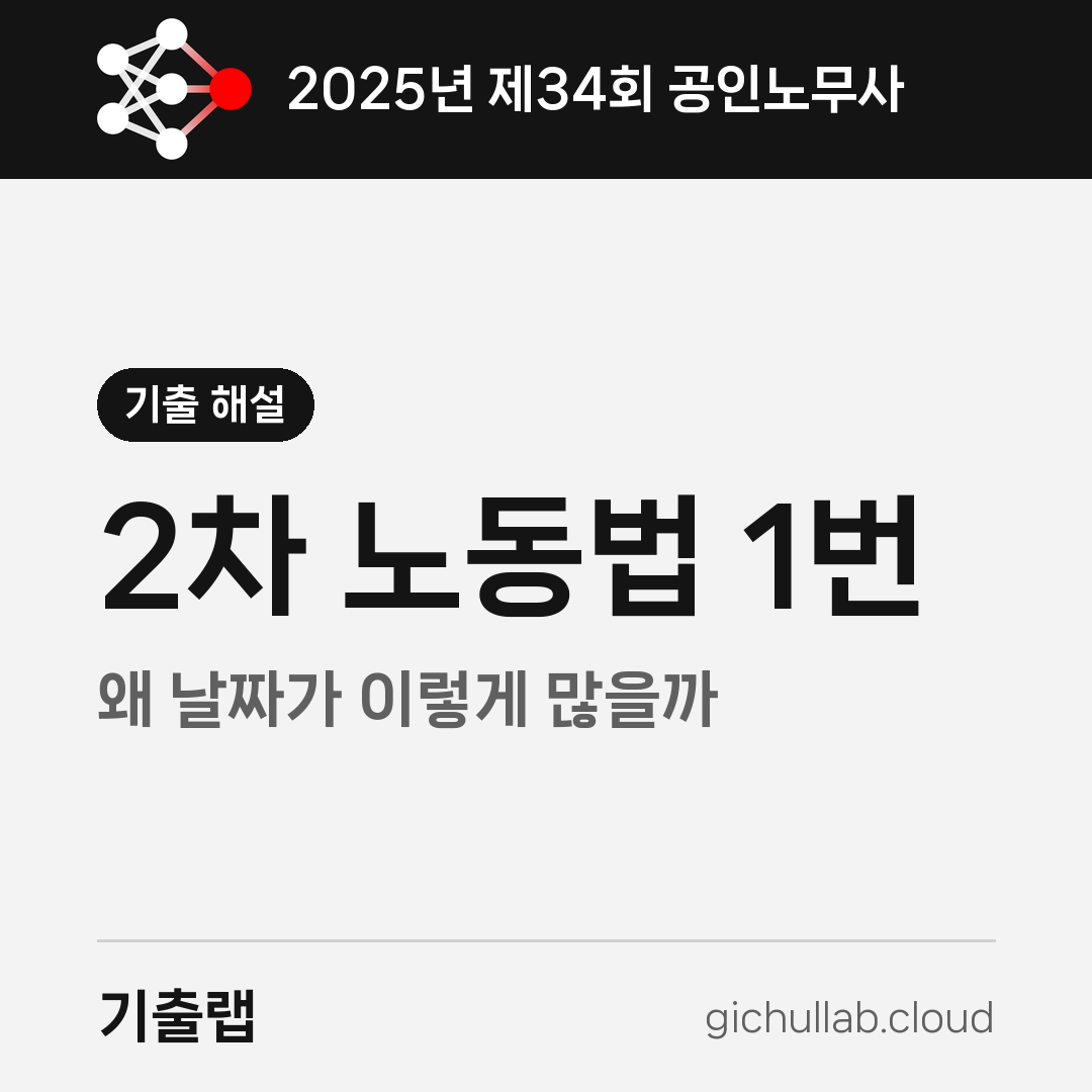 2025 노무사 2차 노동법 1번, 왜 날짜가 이렇게 많을까